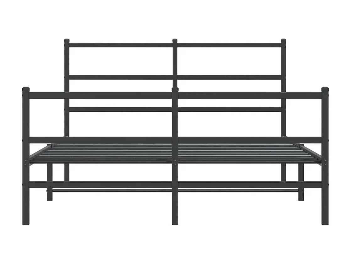 Cama com cabeceira e pés 135x190 cm metal preto PT852783