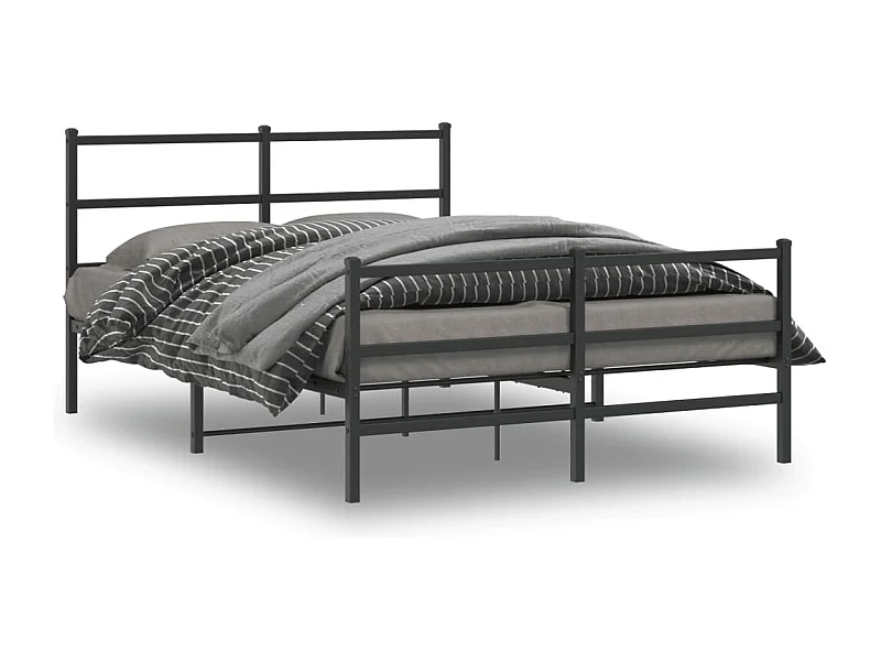 Cama com cabeceira e pés 135x190 cm metal preto PT852783