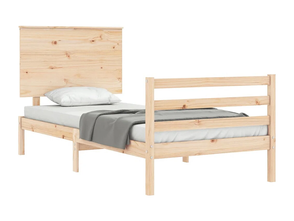 Cama de solteiro pequena c/ cabeceira madeira maciça PT991592