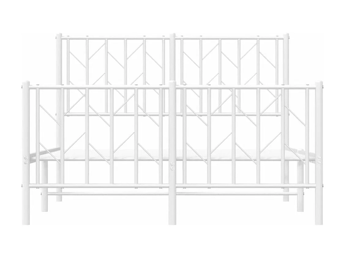 Cama com cabeceira e pés 120x200 cm metal branco PT547516