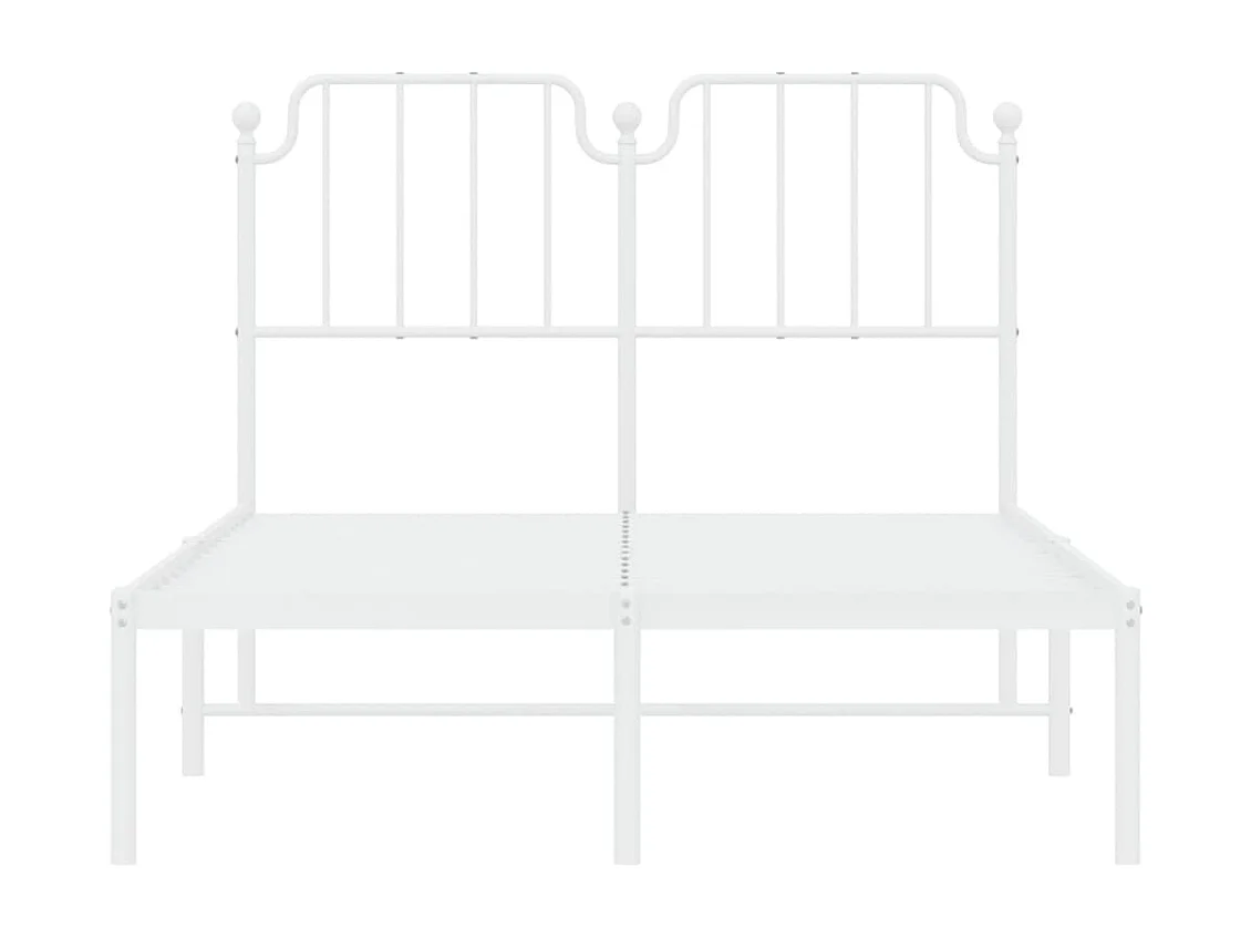 Lit-120x190 cm métal + tête de lit blanc HOQW60250