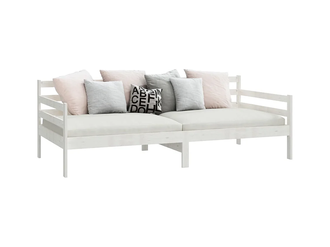 Tagesbett,Sofabett Weiß Kiefer Massivholz 90x200 cm -gkd84218
