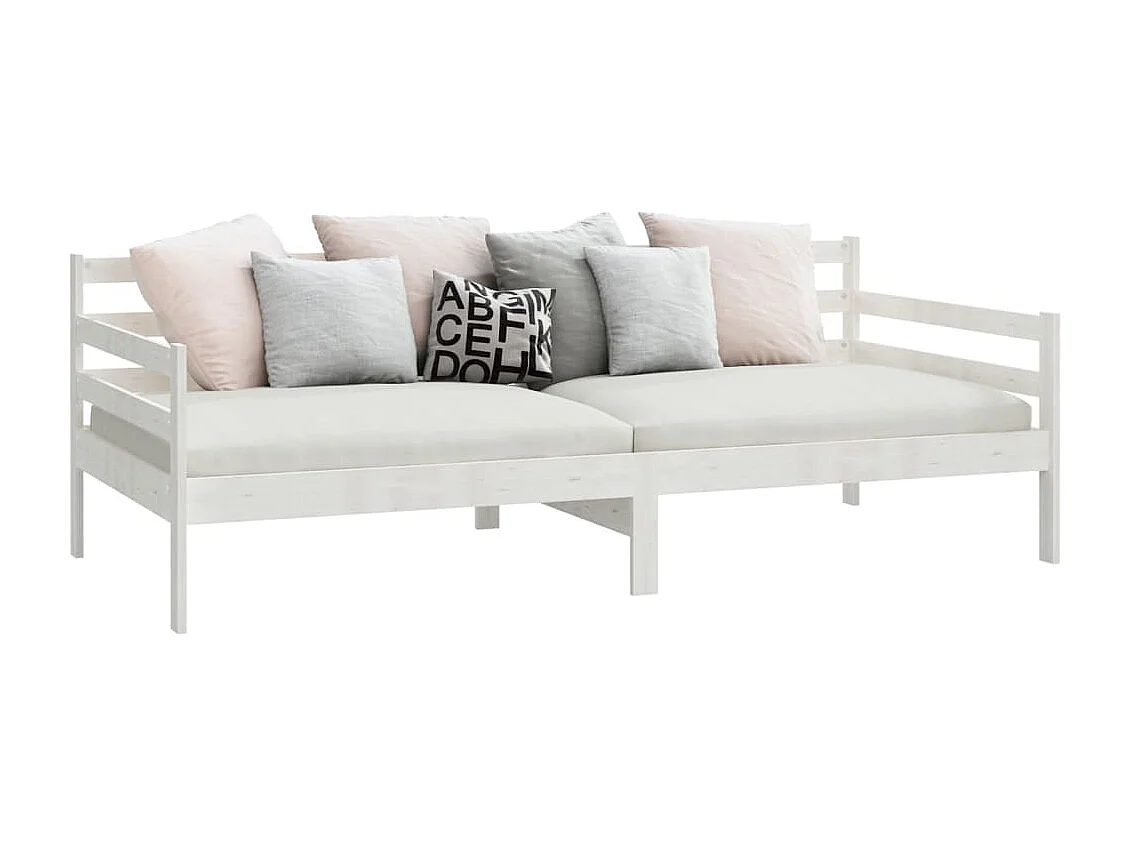 Slaapbank massief grenenhout wit 90x200 cm NL67738