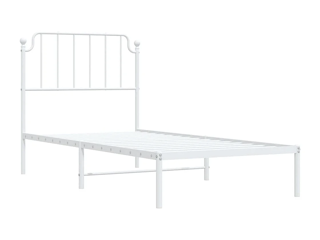 Cama -90x190 cm de metal con cabecero blanco YOE86863