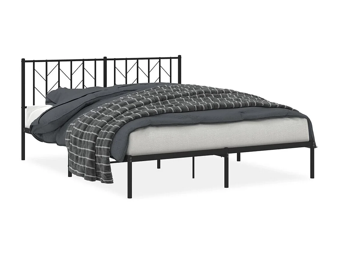 Cama -160x200 cm con cabecero metal negro YOE49249