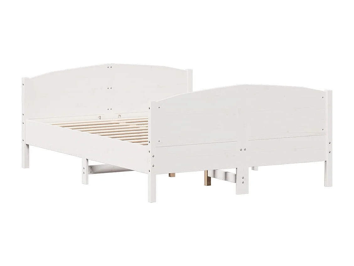 Cama com cabeceira 120x200 cm pinho maciço branco PT935581