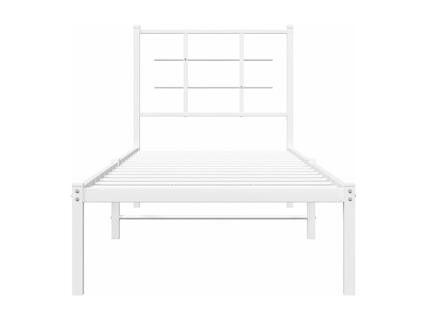 Cama -75x190 cm de metal con cabecero blanco YOE93615