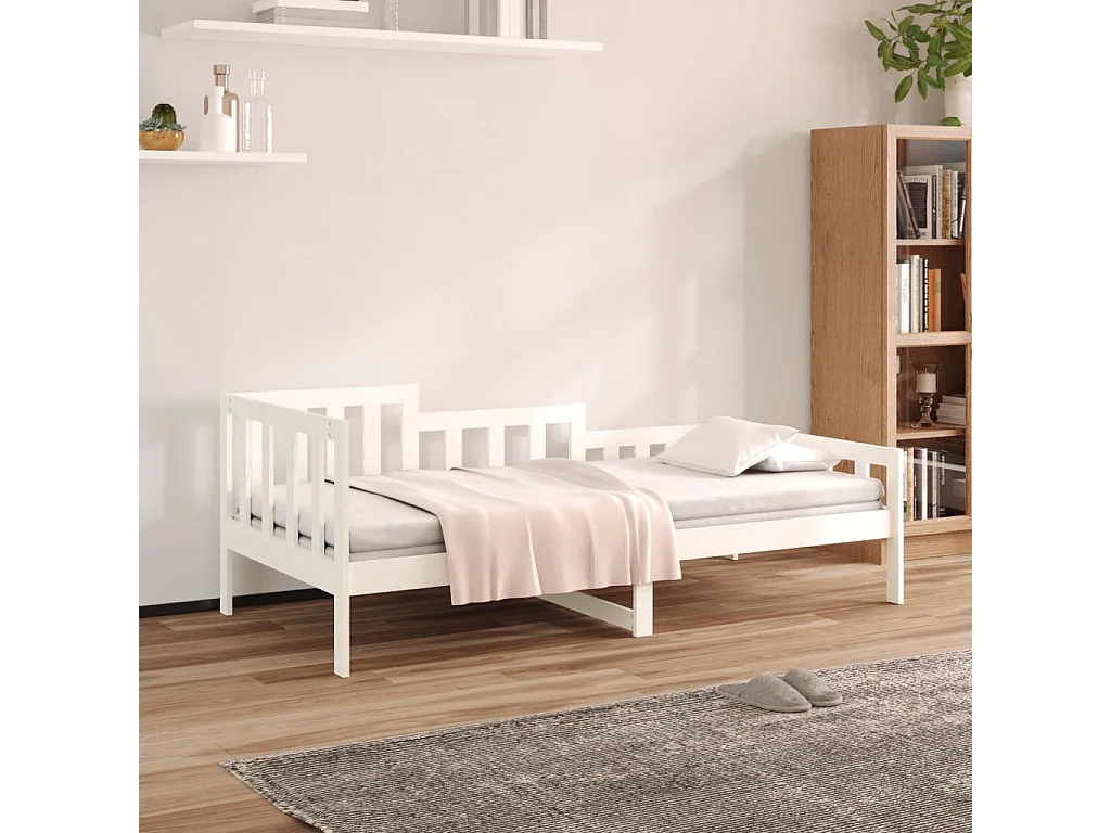 Tagesbett,Sofabett Weiß 90x190 cm Massivholz Kiefer -gkd33382
