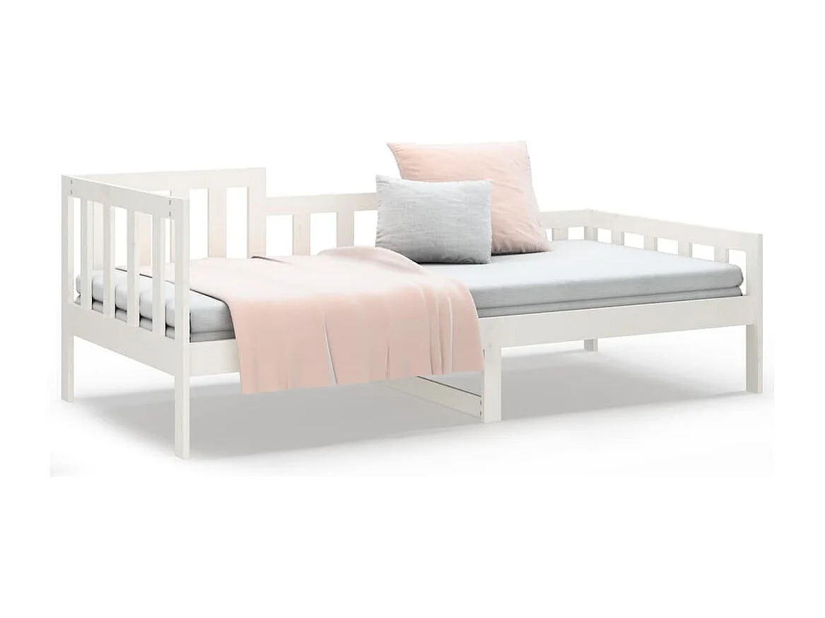 Tagesbett,Sofabett Weiß 90x190 cm Massivholz Kiefer -gkd33382