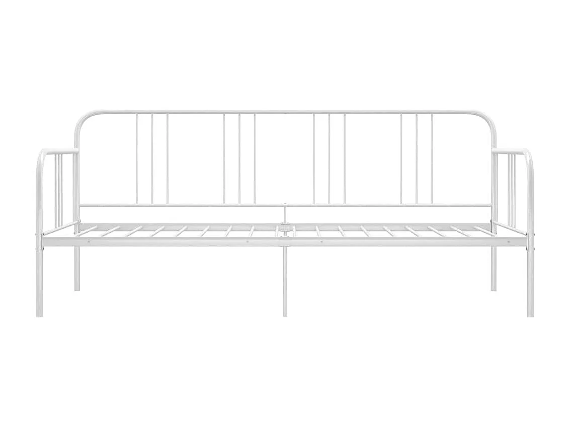 Cama de solteiro 90x200 cm metal branco PT846817