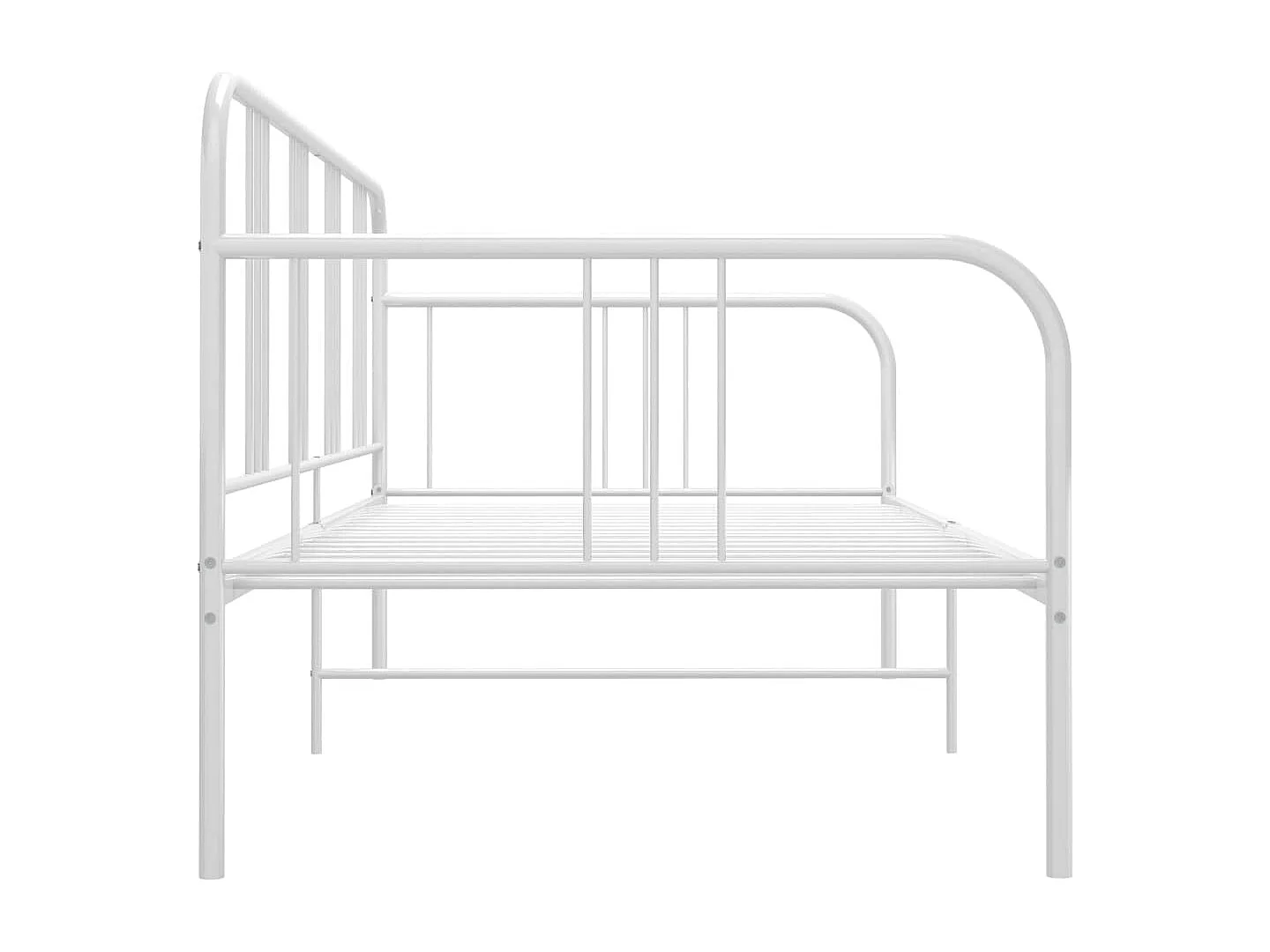 Cama de solteiro 90x200 cm metal branco PT846817