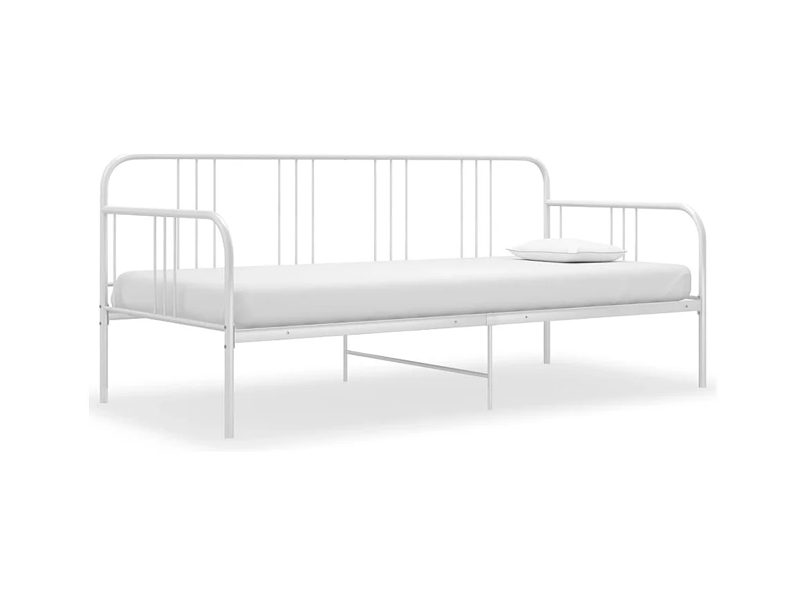 Lit-90x200 cm Blanc Métal HOQW13270