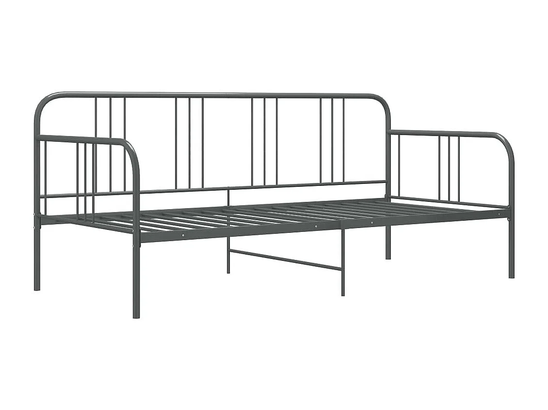 Lit-90x200 cm Gris Métal HOQW64906