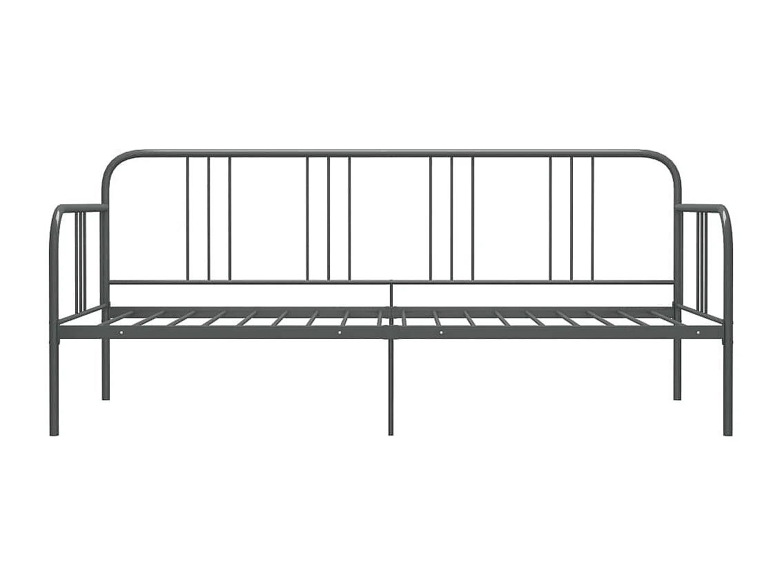 Lit-90x200 cm Gris Métal HOQW64906