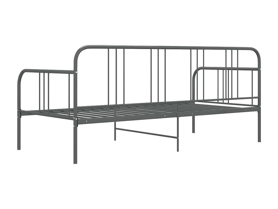 Cama -90x200 cm de metal gris YOE29875