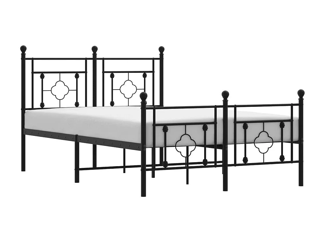 Bedframe met hoofd- en voeteneinde metaal zwart 120x190 cm NL80876
