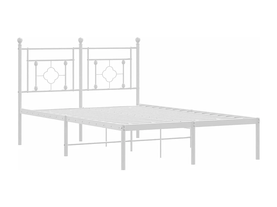 Cama -120x200 cm de metal con cabecero blanca YOE31649