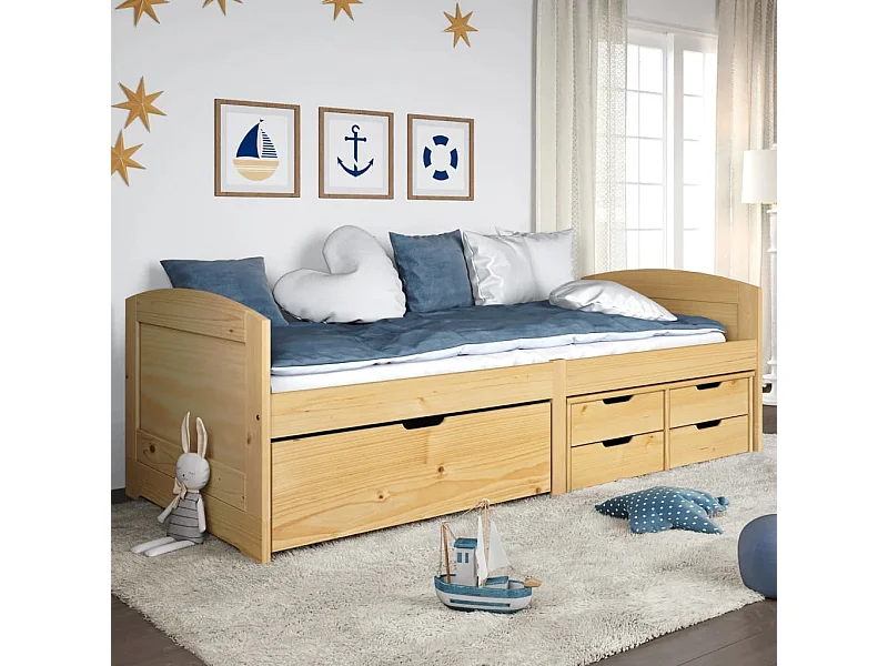 Tagesbett,Sofabett mit 5 Schubladen IRUN 90x200 cm Massivholz Kiefer -gkd95337