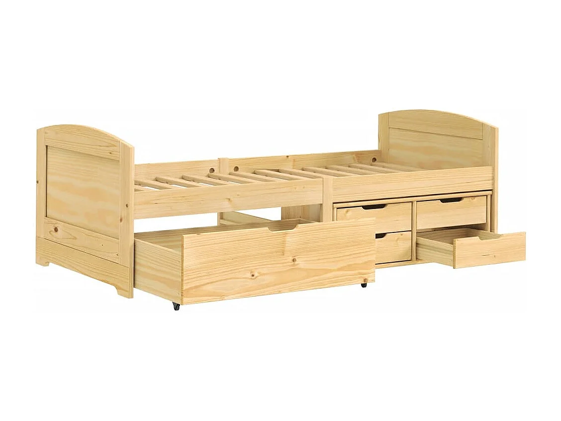 Tagesbett,Sofabett mit 5 Schubladen IRUN 90x200 cm Massivholz Kiefer -gkd95337