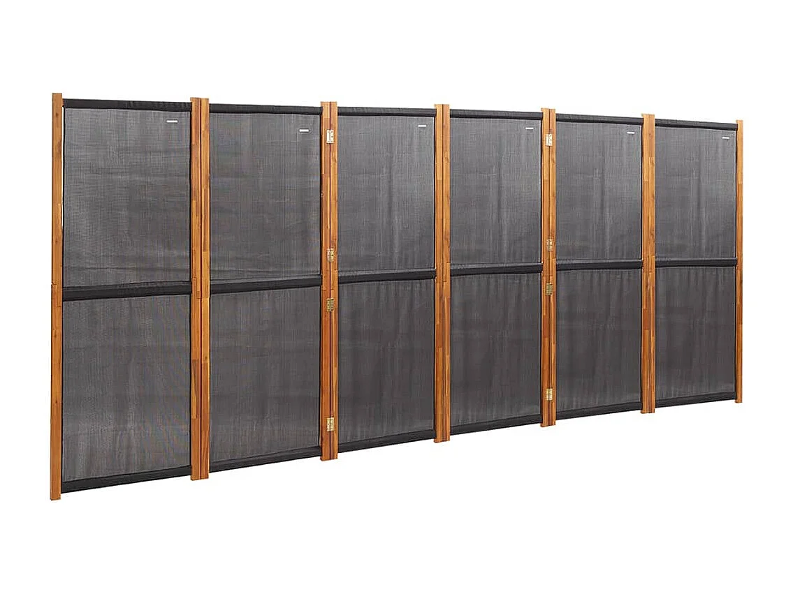 Kamerscherm met 6 panelen 420x180 cm zwart NL516915