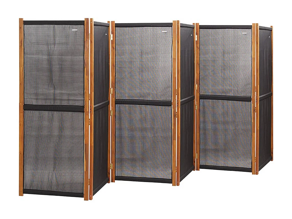 Kamerscherm met 6 panelen 420x180 cm zwart NL516915