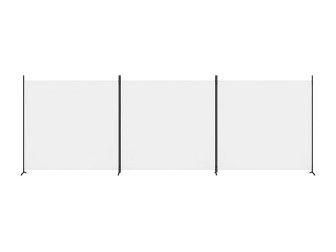 Paravent 3 panneaux Blanc 525x180 cm Tissu WVGQ3568