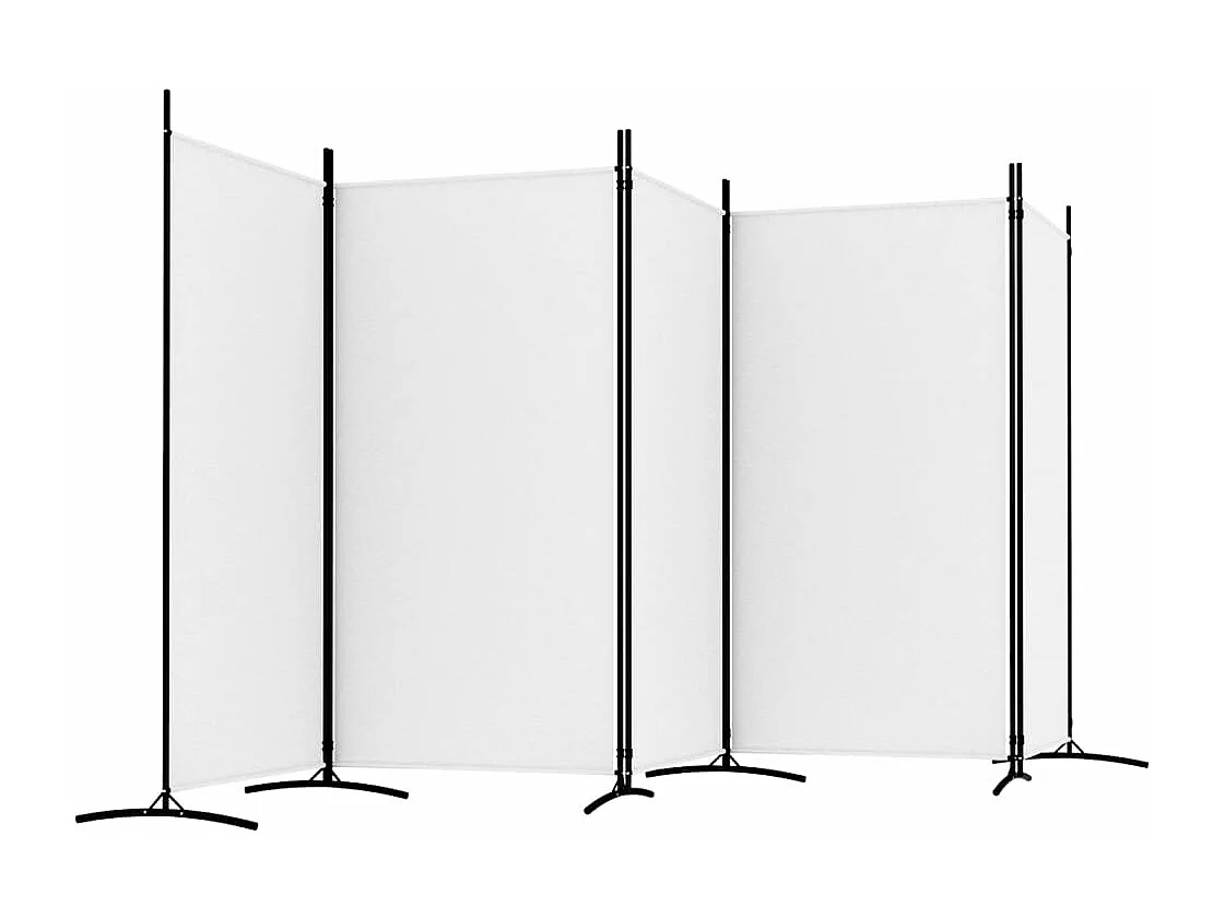 Paravent 5 panneaux Blanc 433x180 cm Tissu WVGQ4172