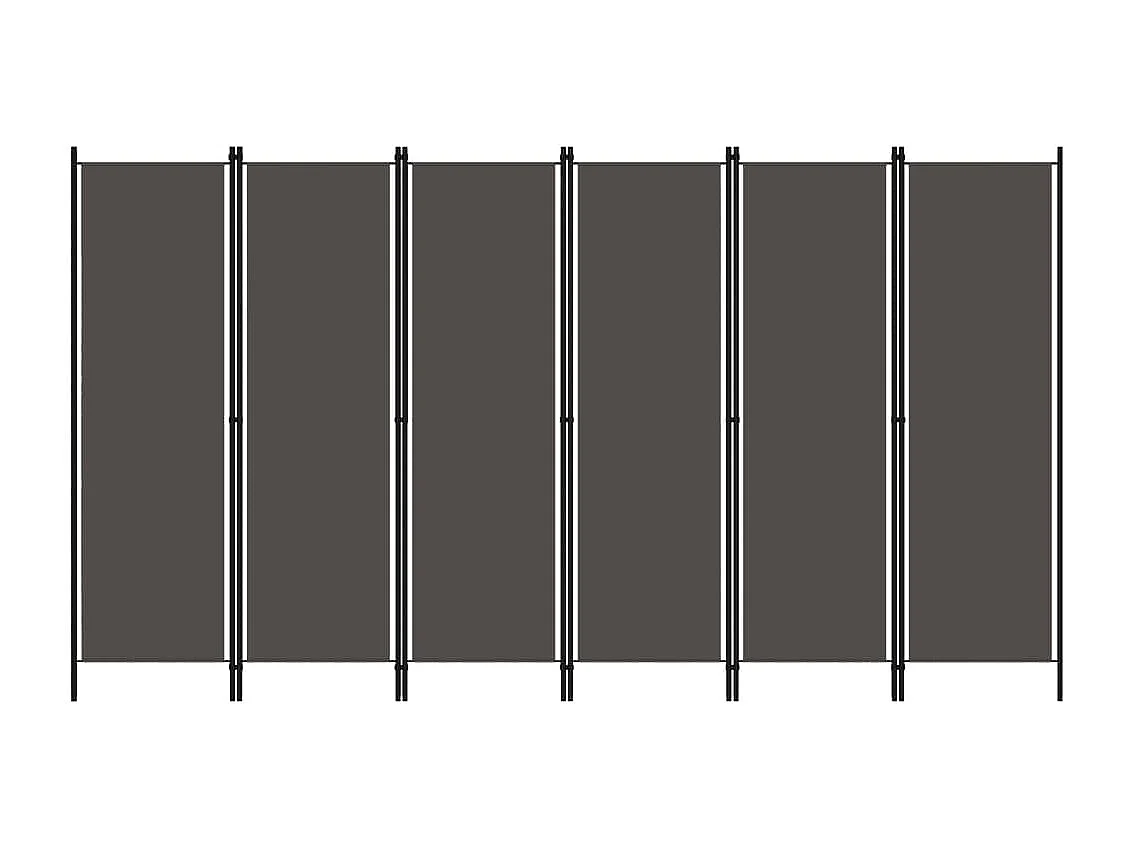 Biombo divisor de 6 paneles gris antracita 300x180 cm ES452576