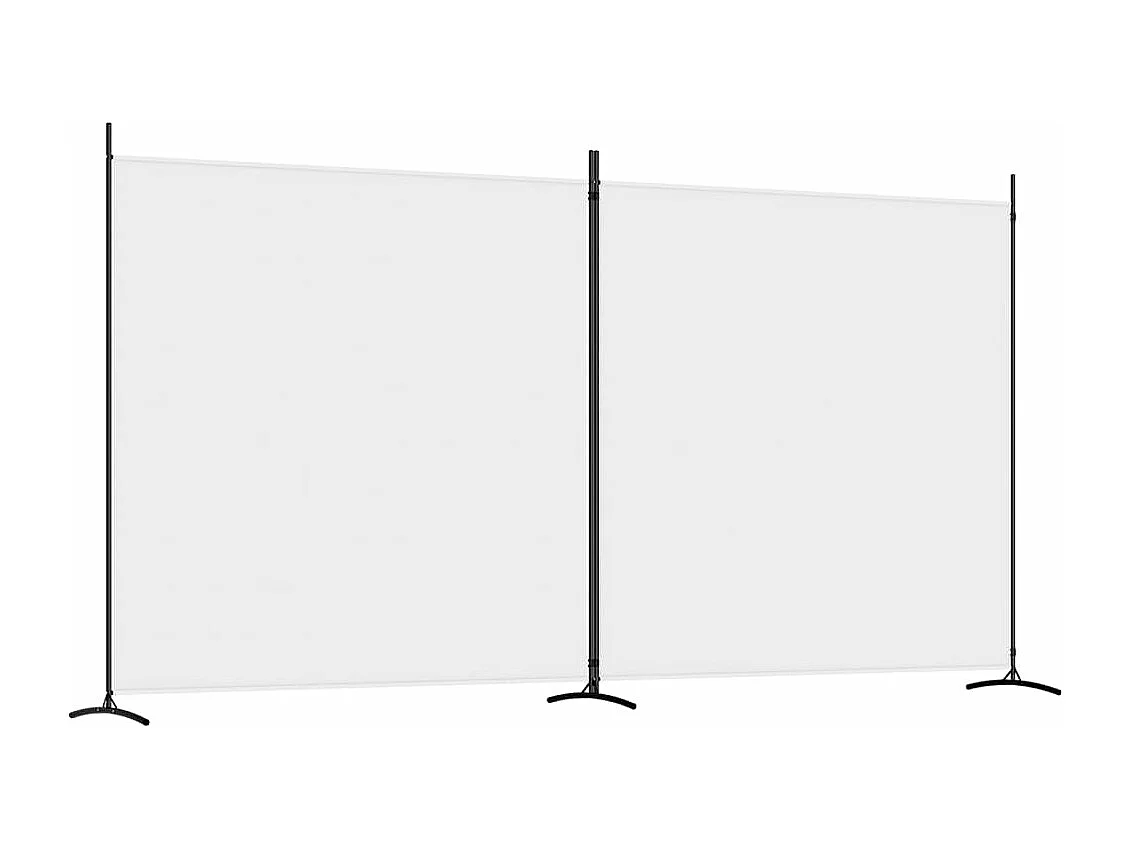 Paravent 2 panneaux Blanc 348x180 cm Tissu WVGQ9431