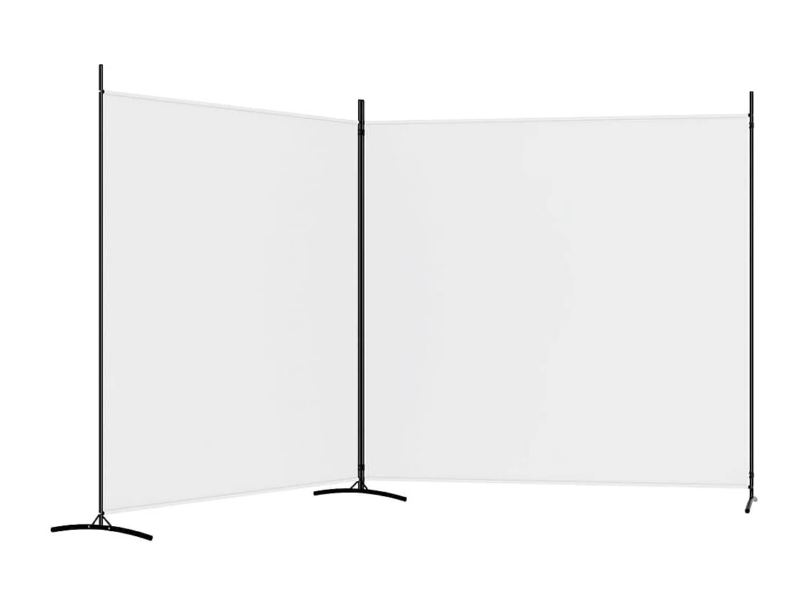 Paravent 2 panneaux Blanc 348x180 cm Tissu WVGQ9431