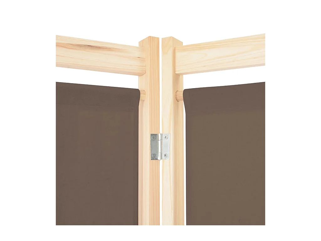 Biombo divisor de 5 paneles de tela marrón 200x170x4 cm ES236538