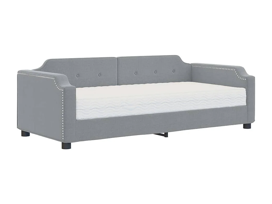Lit - 80x200 cm avec matelas gris clair tissu WVGQ6503
