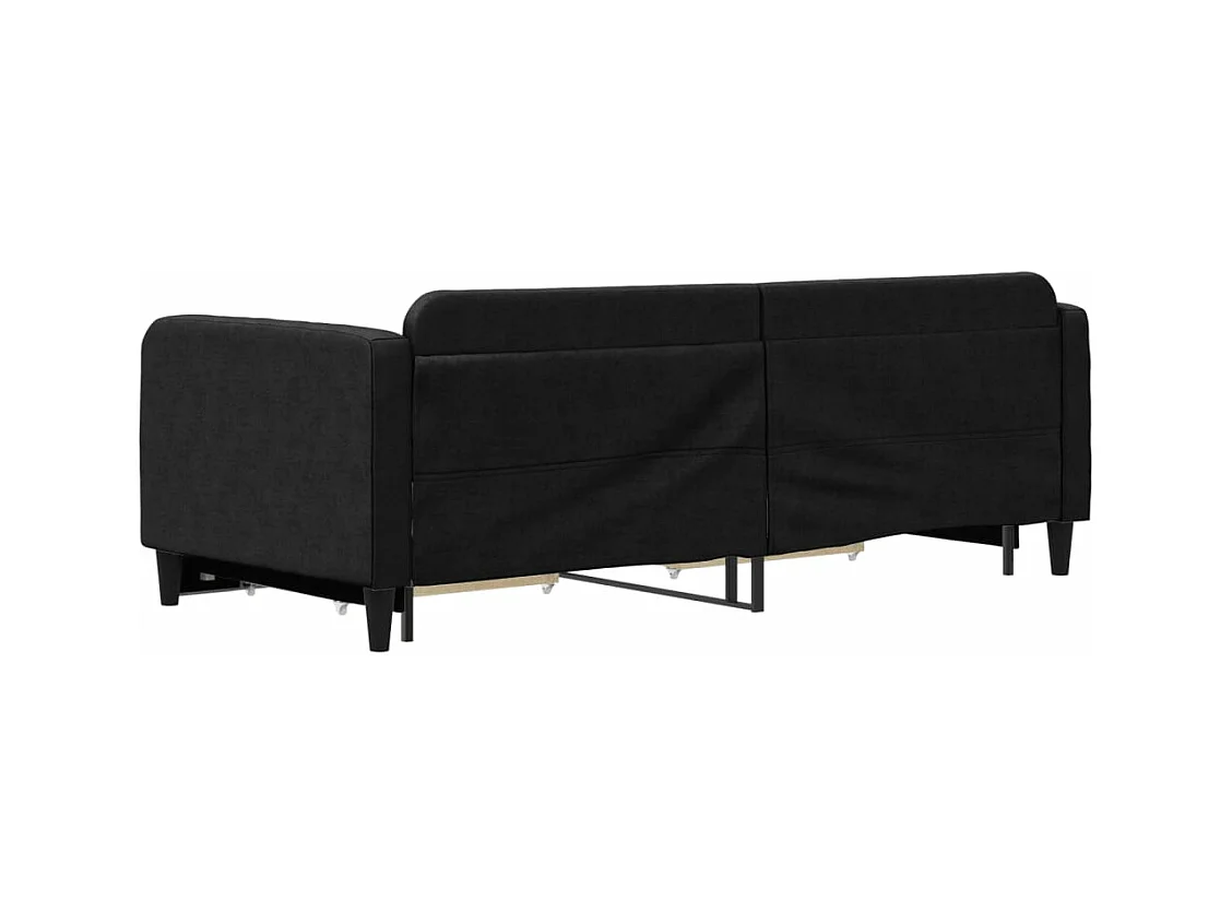 Lit gigogne et tiroirs noir 90x190 cm tissu WVGQ4019