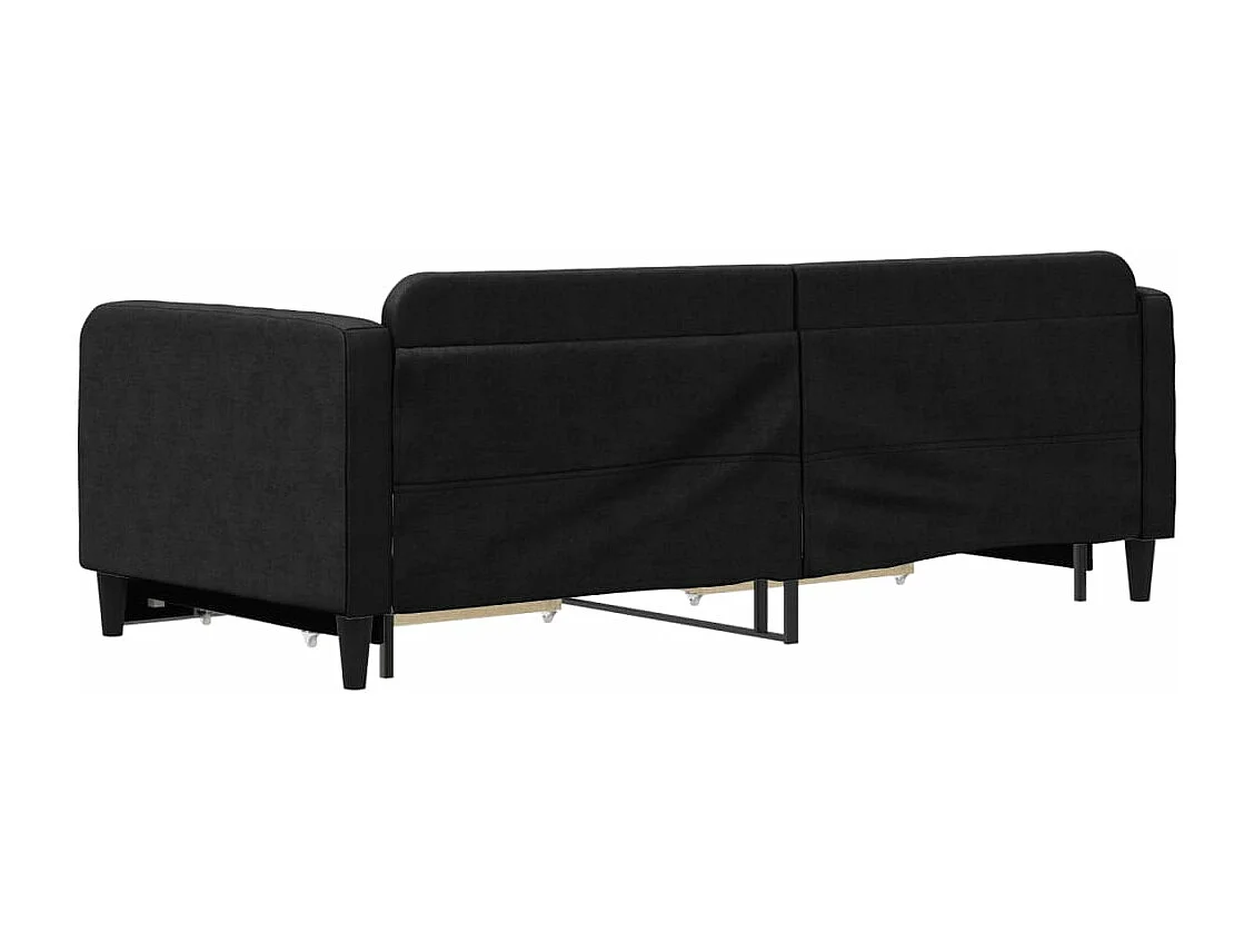 Tagesbett Ausziehbar,Ausziehbett mit Schubladen Schwarz 90x190 cm Stoff -gkd15529