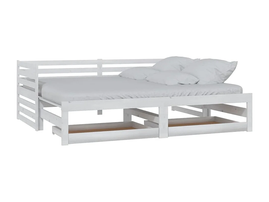 Cama nido - 90x200 cm extraíble madera maciza de pino blanco ES56496