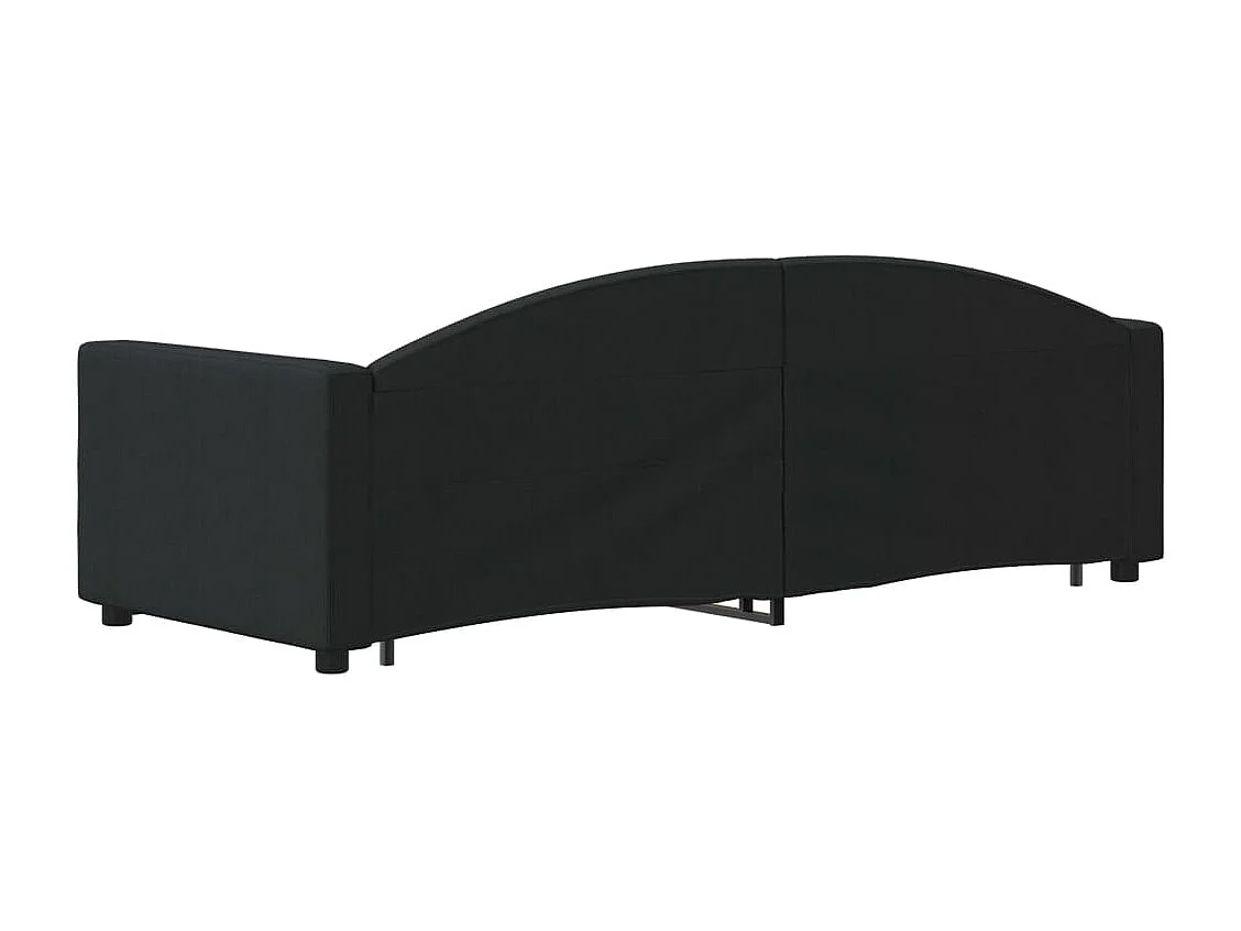 Cama nido con cajones tela negro 80x200 cm ES470483