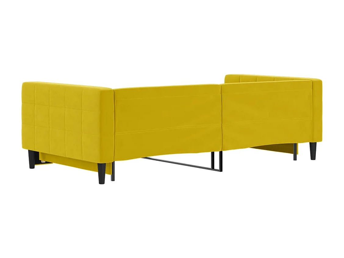 Lit gigogne jaune 100x200 cm velours WVGQ6481