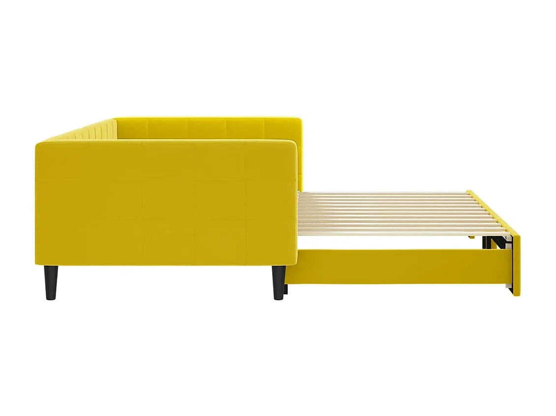Cama nido - 100x200 cm terciopelo amarillo ES19748