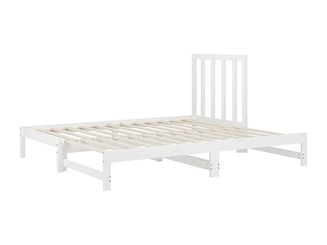 Slaapbank uitschuifbaar massief grenenhout wit 2x(90x190) cm NL18010