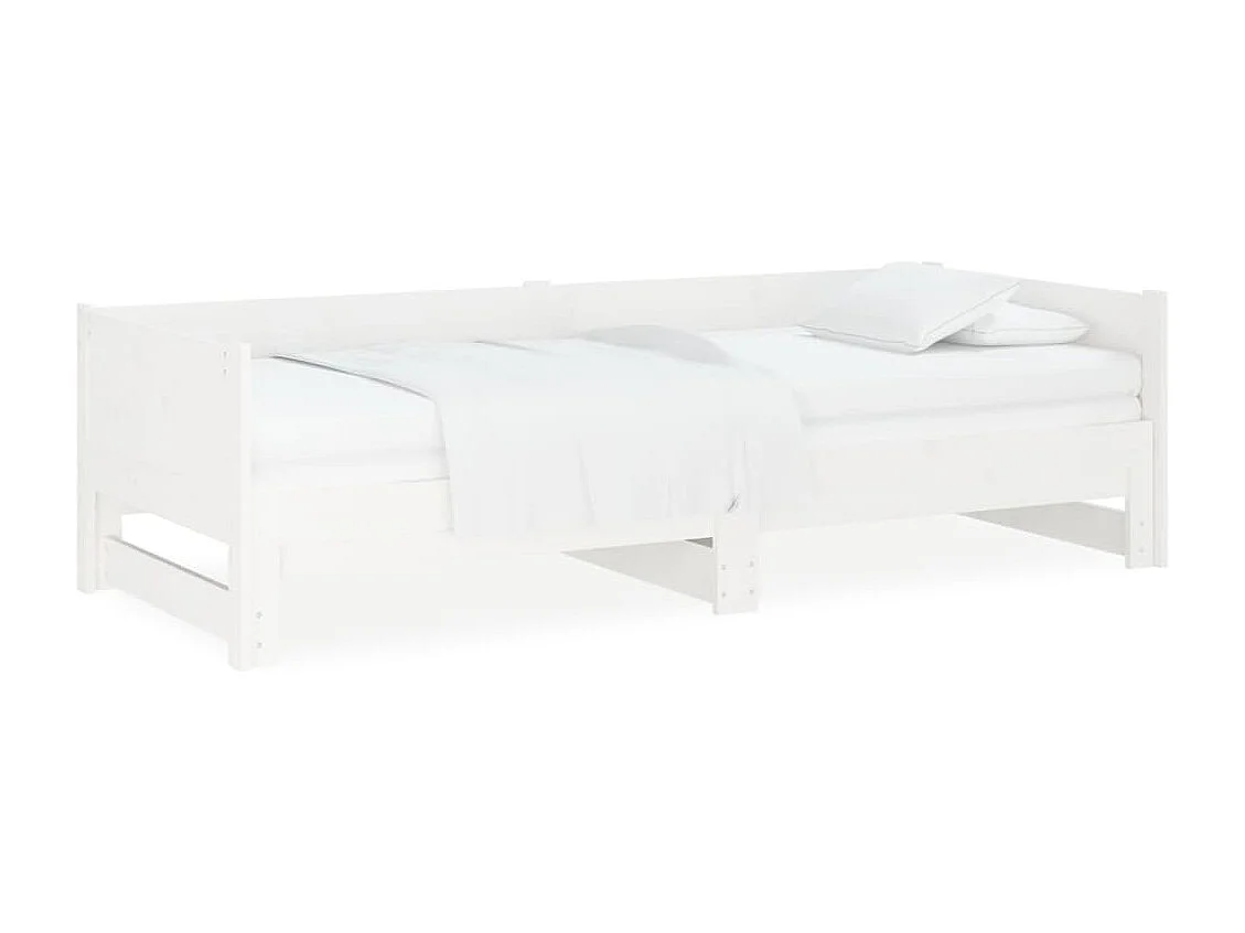 Cama nido - 90x190 cm extraíble madera maciza de pino blanco ES51104