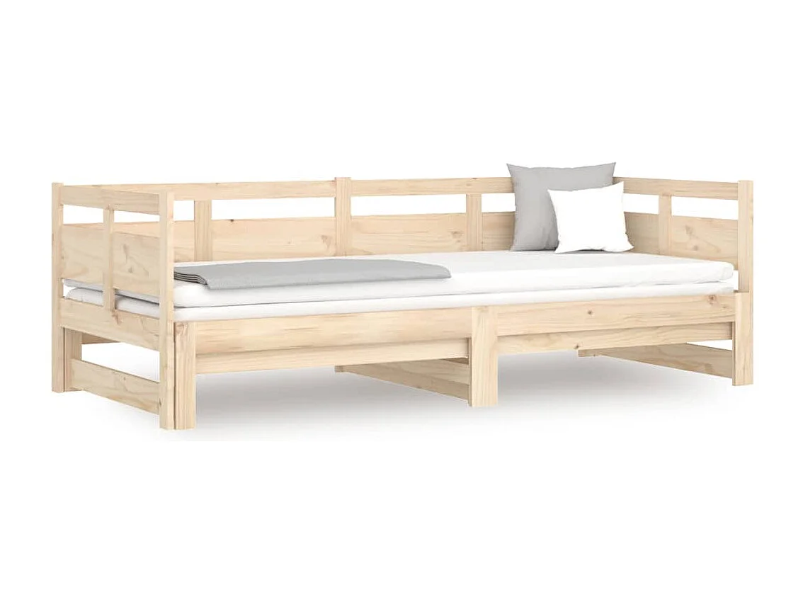 Tagesbett Ausziehbar,Ausziehbett Massivholz Kiefer 2x(90x190) cm -gkd93244