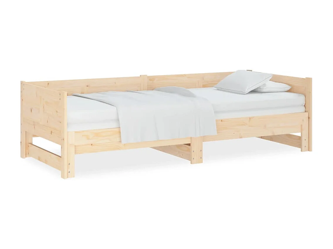 Lit gigogne Bois de pin solide 2x(80x200) cm HOQW80722