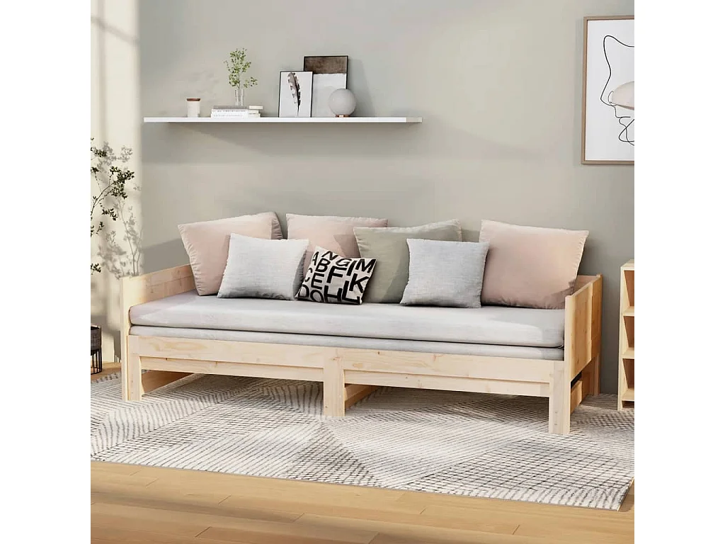 Lit gigogne Bois de pin solide 2x(90x200) cm HOQW95173