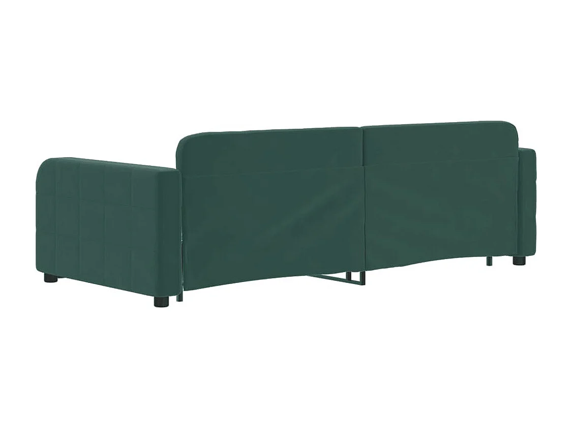 Sofá-cama 90x200 cm c/ gavetão e gavetas veludo verde-escuro PT466159