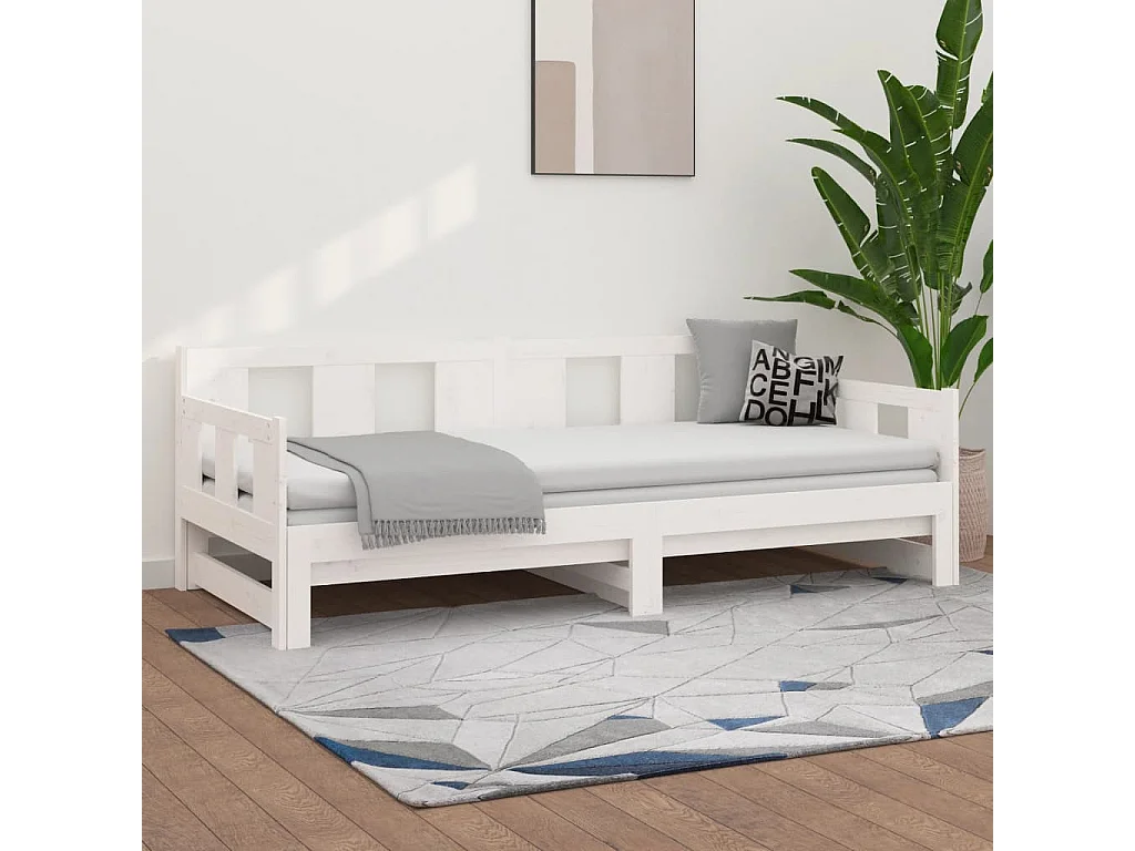 Cama dupla pinho maciço branco 2x(90x190) cm PT111906