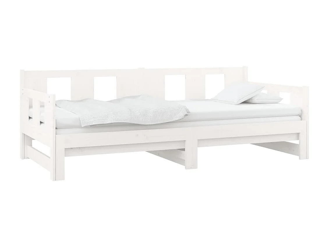 Cama dupla pinho maciço branco 2x(90x190) cm PT111906