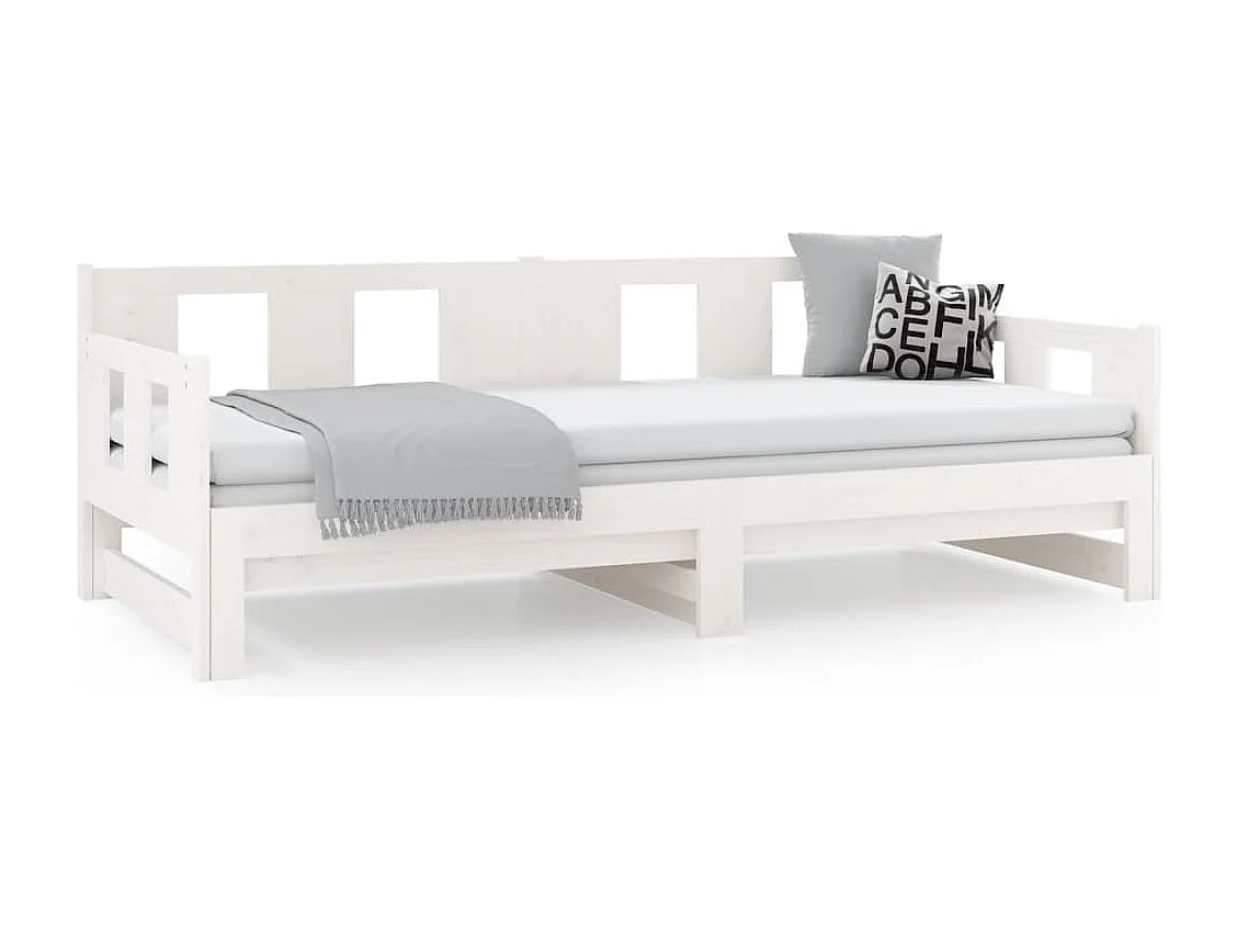 Cama dupla pinho maciço branco 2x(90x190) cm PT111906