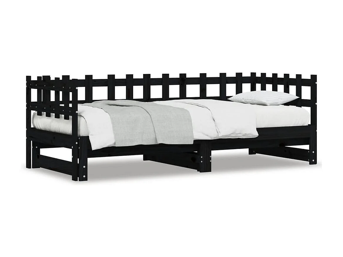 Lit gigogne 2x(90x190) cm Bois de pin massif HOQW46247