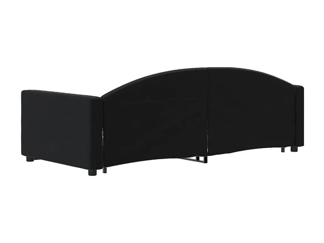 Tagesbett Ausziehbar,Ausziehbett mit Schubladen Schwarz 90x190 cm Samt -gkd63627