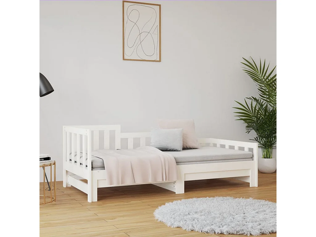 Cama nido - 90x190 cm extraíble madera maciza de pino blanco ES67740